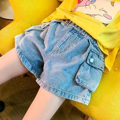Girls Cotton Denim Jeans Shorts Girls Children Thin Soft Trousers Jeans Kids Children Casual Clothes Clothing 3-12 Years