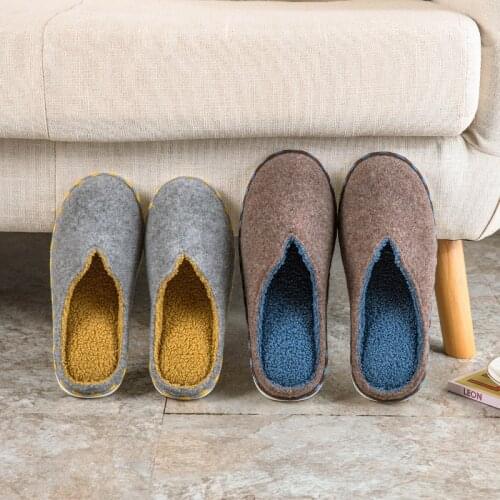 SunNY Everest Winter Slipper Home Indoor Household Couples Plush Plain Simple Floor Warm Non-slip Waterproof Cotton Slippers