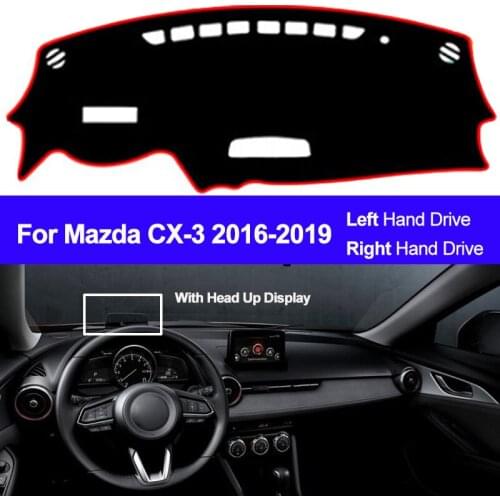 2 Layers Car Inner Dashboard Cover For Mazda CX-3 CX3 2016 2017 2018 2019 Dashmat Pad Carpet Dash Mat Sun Shade Pad Car Styling