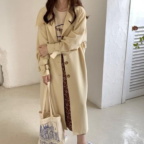 European brand design fashion beige White Long trench windbreaker plus size
