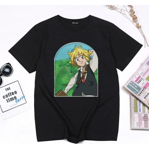 Seven Deadly Sins T-shirt Meliodas Kawaii Anime Printed Graphic Tops Women Men Summer O-neck Casual Harajuku Tee Camiseta