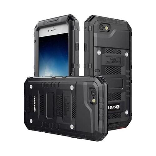 3-Layers Hybrid Waterproof Shockproof Phone Cases for iPhone XS MAX XR XS X 8 7 6 6S Plus PC+TPU with Glass Phone Shell Case