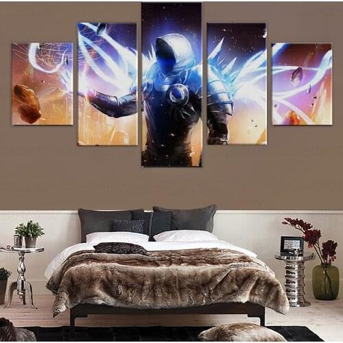 Game Poster Painting Diablo3 Armor Tyrael 5 Panel Canvas Wall Art Paintings Wall Picture for Living Room frame