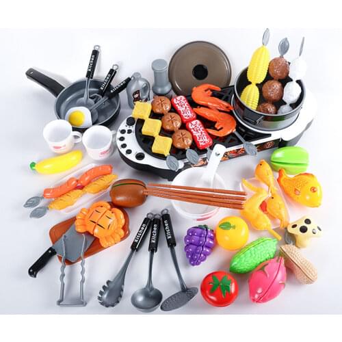 Simulation Kitchen Toys Cookware Pot Oven BBQ Pretend Play Cook Play Toy Kitchen Items Kids Kitchen Set Educational Play House