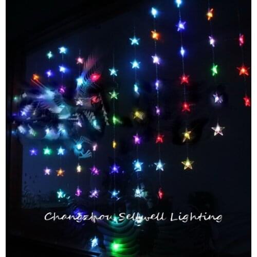 Artificial Christmas Tree Great!festival Showcase Decoration Entrance 78 Pcs Coloured Five Pointed Bead Curtain Lamp H089