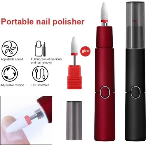2 Colors Mini Electric Nail Polisher Portable Pen Type Electric Nail Polisher Special Exfoliating Nail Polisher
