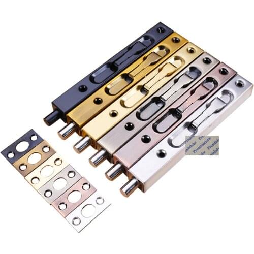 2Pcs 6" 8" 10" 12" Security Door Guard Stainless Steel Lever Action Flush Bolt Latch Black Antique Bronze Gold