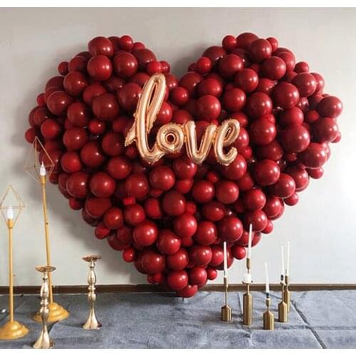 30pcs 10 inch matt heart shaped pomegranate red latex balloon balloon wedding lover proposal wedding party decoration