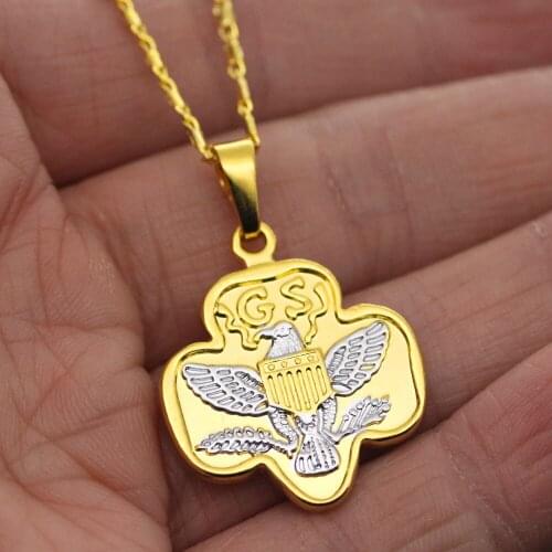 Personality Gold Plated USA Bald Eagle Pendant Necklace for Men Women Motorcycle Party Biker Animal Necklace Hip Hop Jewelry