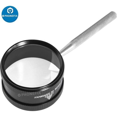 Diameter 55mm 35X Handheld Magnifier Loupe For Reading Jewelry Repair Loupe Phone PCB Inspection Zinc Alloy Magnifying Glass Len