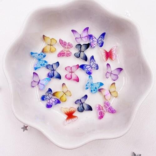 New 8*10mm Mini Colorful 3D AB Butterflies Nail Art Rhinestone Appliques Scrapbook DIY Manicure Accessories Ornaments SJ22