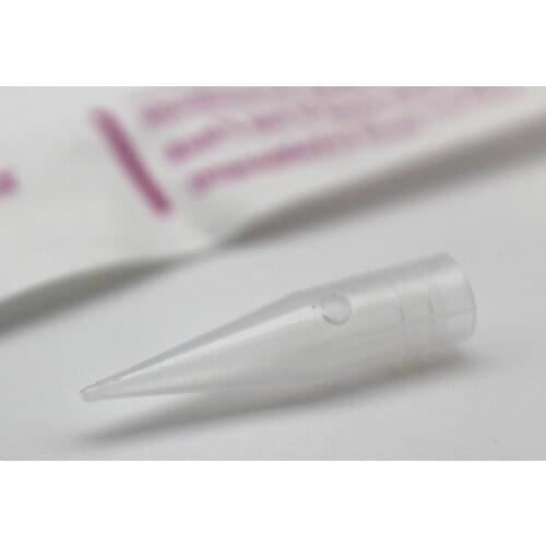 100 PCS 1RL Disposable Eyebrow Tattoo Needle Tips Individually Packed Needle Caps Nozzle For Permanent Makeup Tattoo Machine