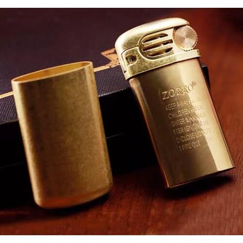 Genuine Zorro 550 Brass Kerosene Lighter Creative Carved Retro Portable Lighters Personality Gasoline Smoking Gift For Boyfriend