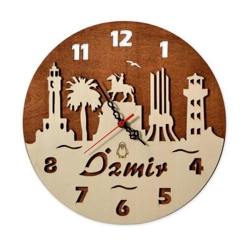 Original Design Wall Clock Gift for Wood Lovers Living Room Kitchen Decoration Kids Room Decoration Izmir Wall Clock Design