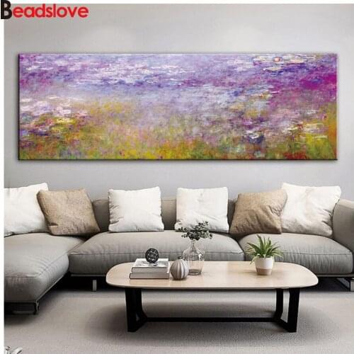 Full Square Round Drill 5D DIY Diamond Painting Abstract color painting water lily 3D Embroidery Cross Stitch Home Decor gift