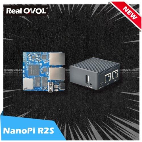 RealQvol FriendlyELEC 2021 NEW NanoPi R2S Dual Gbps Ethernet Gateways Support OpenWrt LEDE SSR V2ray Linux Board Rockchip RK3328