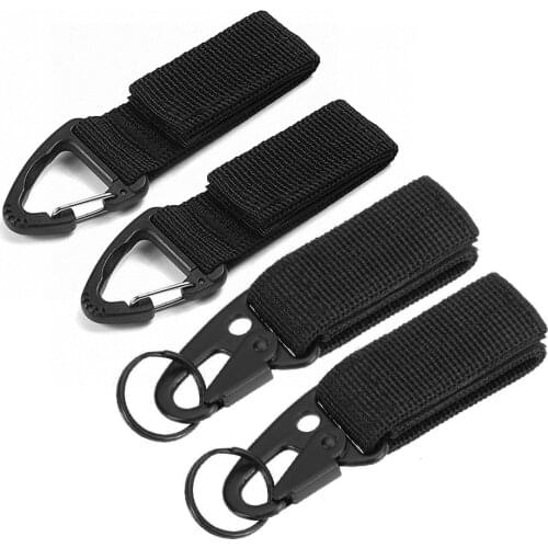 2Pcs/4Pcs Tactical Gear Clip Key Ring Holder Outdoor Multi-purpose Military Belt Keeper Utility Hanger Hook Camping Hunting Tool