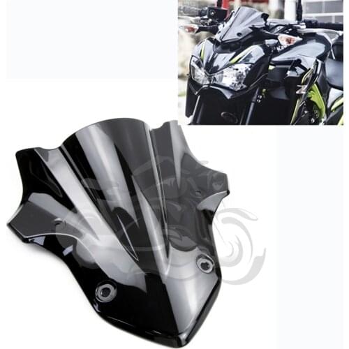 Fit For Kawasaki Z900 2017 2018 2019 Black Motorcycle Windshield Windscreen Z 900 17 18 19 Wind screen
