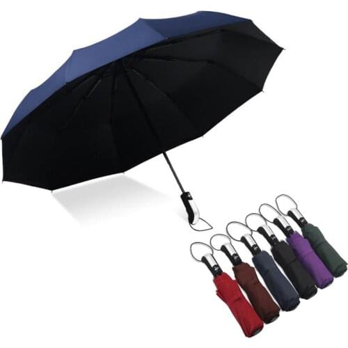 10K Wind Resistant Folding Automatic Umbrella Rain Women Auto Luxury Big Windproof Umbrellas Rain For Men Black Coating Parasol