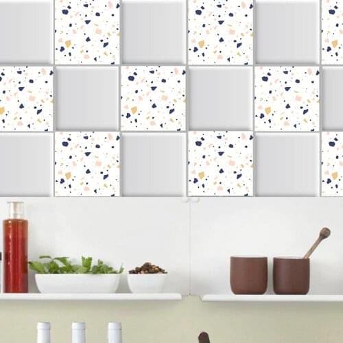 Waterproof Tile Wall Sticker,Modern Design Marble Self-adhesive Home Stickers for Kitchen Bathroom Tile Decor