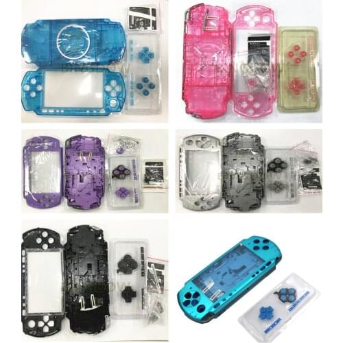 Full Housing Shell Case Faceplate Case Repair Parts for Sony PSP 3000 PSP3000 Console Black Blue Purple Sliver with Button Kit