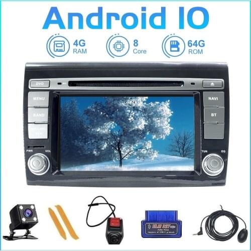 ZLTOOPAI Android 10 For Fiat Bravo 2007-2012 Auto Radio Stereo Head Unit GPS Navigation Car Multimedia Player 4G 64G 8Core