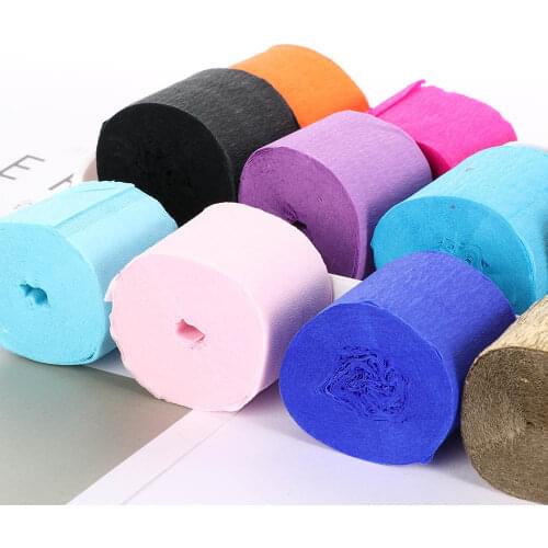 3.5cm*10m 1 Roll Crepe Paper DIY Craft Wrinkled Paper For Wedding Party Decoration Flower Wrapping Gifts Packing Material