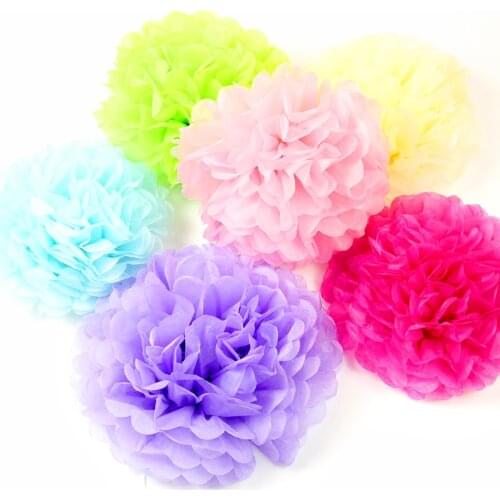 1 Piece 4inch 10cm Tissue Paper Pom Poms Wedding Party Decor Paper Pompom Flower for Christmas Holiday Decoration Paper Pompoms