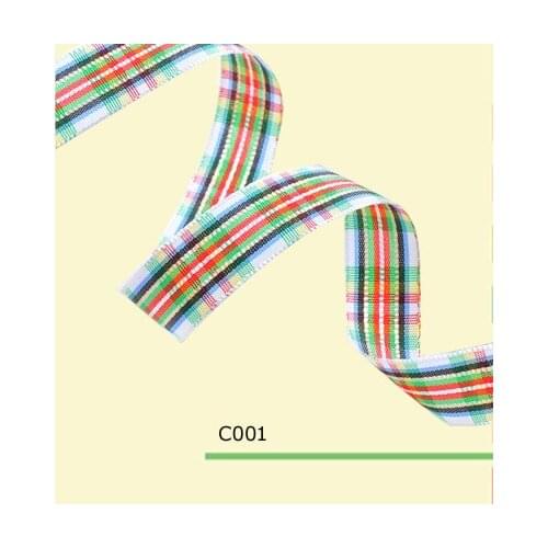 100yards/roll 3/8 Inch England Tartan Ribbon