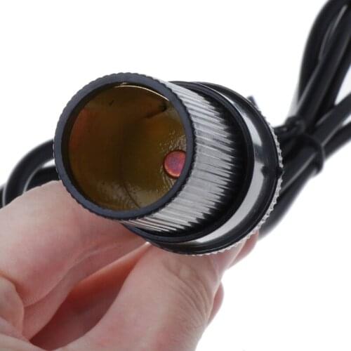 12V 24V Car Cigarette Lighter Adapte Cable Plug Socket With ON-OFF Switch Button