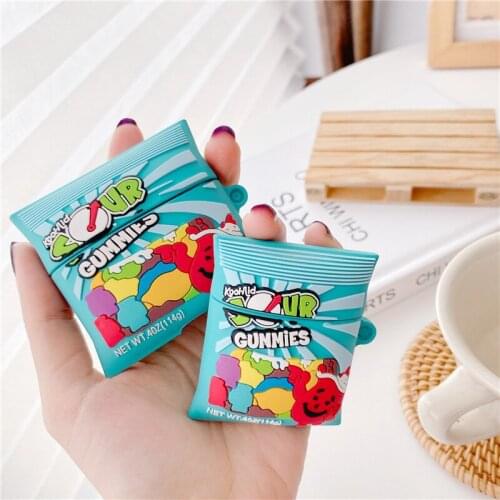 Blue sour sugar 3d case for airpods 1 2 pro box brand candy yummy soft silicone wireless bluetooth headset protective cover coke