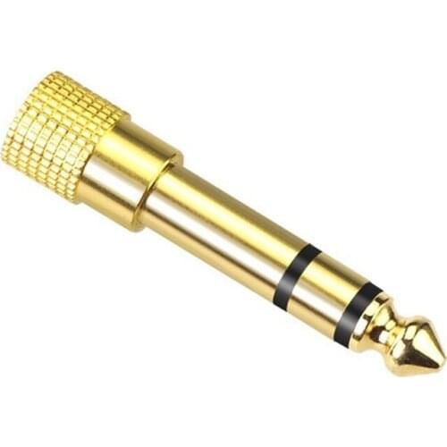 448F 3Pcs Stereo Audio- Connector Jack 6.35mm Male To 3.5mm Female Adapter for Amplifier Headphone Bronze Zinc Aooly