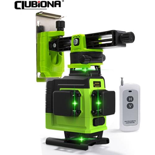 CLUBIONA IE16R Powerful Green 16 Lines 4D Laser Level Remote Control German Module Floor and Ceiling Mounted With Li-ion battery
