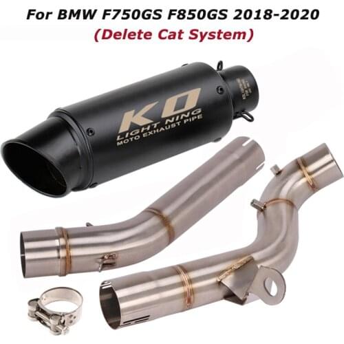 For BMW F750GS F850GS 2018-2020 Exhaust Escape Tube Muffler Black Mid Link Pipe Delete Catalyst No Cat System