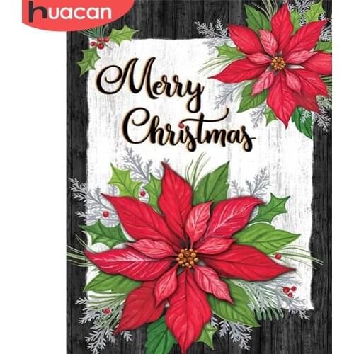 HUACAN 5D DIY Diamond Painting Christmas Text Diamond Embroidery Cross Stitch Sale Diamond Mosaic Flower Needlework Home Decor