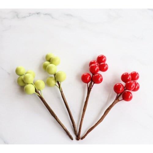 Artificial Plant Wedding Decoration Simulation Berries DIY Home Decor Accessories Photograp Props Red Fake Berries Branch