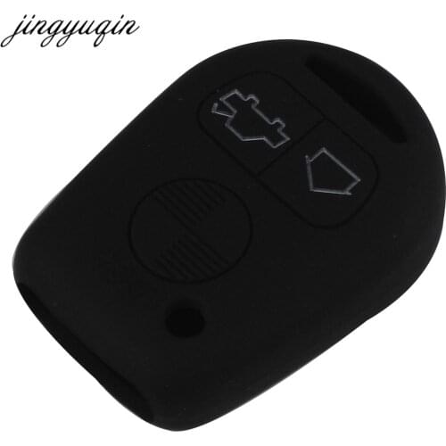 Jingyuqin 30pcs/lot Silicone Key Case For BMW E31 E32 E34 E36 E38 E39 E46 Z3 3Button Straight Remote Car Key Cover Protecor