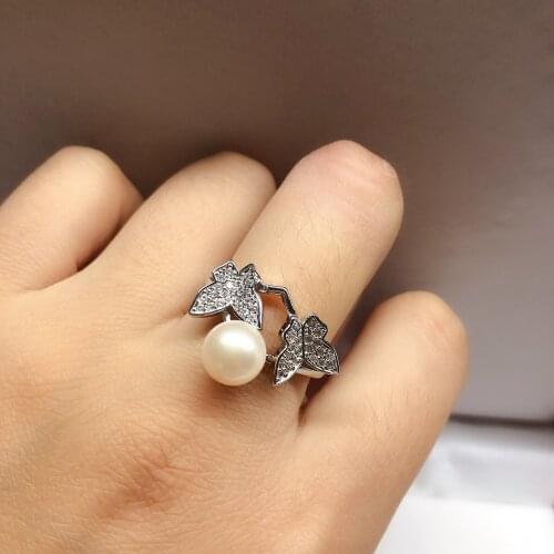 Butterfly Ring Base Mountings Findings Settings Adjustable Ring Jewelry Parts Fittings Accessories for Pearl Beads Stones