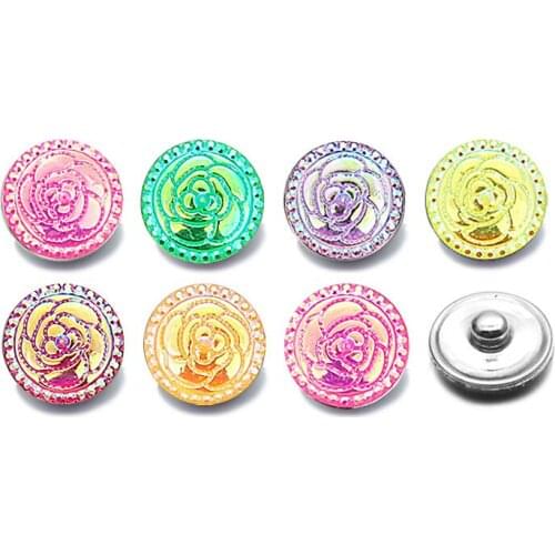 Hot Silicone 18mm Acrylic Resin Uneven Resin Snap Button 006 Fit Charm Interchangeable Bracelets Jewelry For Women Accessories