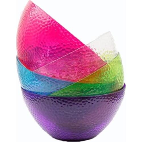 Rice Bowl Food Tray Salad Bowl Ware Miska Colorful Big Bubble Ice cream Bowl Lucency Food Container Deep Tray 10inch 25.5cm 2pcs