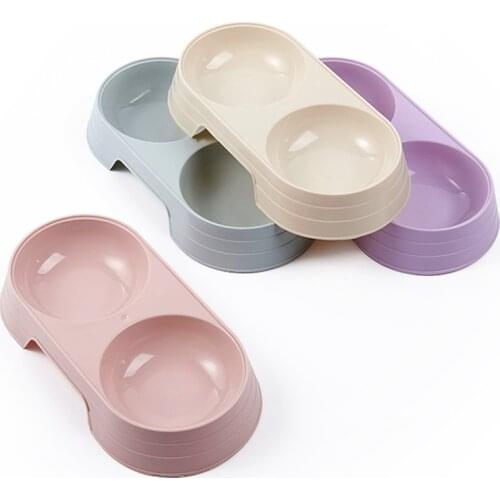 New Cat Dog Double Pet Bowls Feeding and Drinking Bowls Food Water Feeder for Dog Puppy Cats Pets Supplies Feeding Dishes