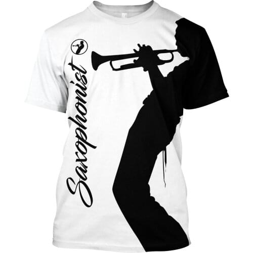 Saxophonist T-shirt For Men Premium Music 3D All Over Printed Unisex Shirts Fun Music Symbol Summer Cool Top Streetwear Tees