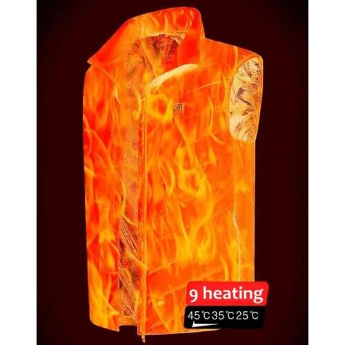 Men Outdoor USB Infrared Zone 2-9 heating Vest Jacket Men Winter Electric Thermal Clothing Waistcoat For Sports Hiking