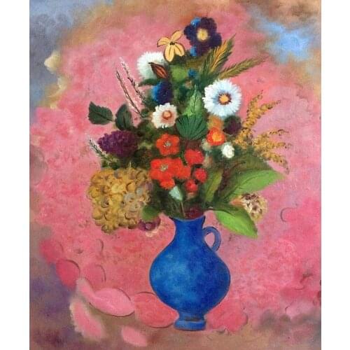 Still Life Canvas Flower Wall Art Oil Paintings Flowers, 1905 by Odilon Redon Home Decorative Painting Handpainted No Framed