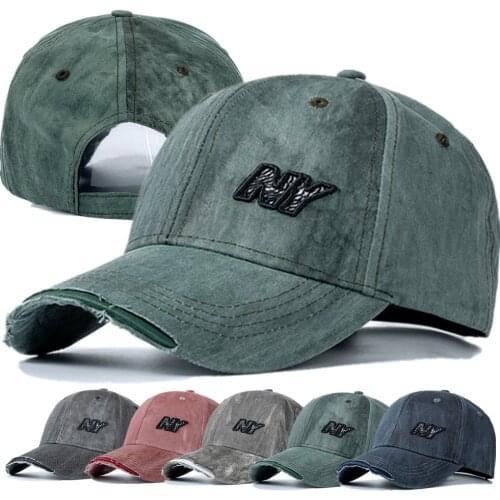 New Women Men Cotton Cap Fashion NY Embroidered Baseball Cap Vintage Hole Style Adjustable Outdoor Couple Streetwear Hat