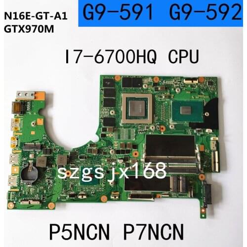 Para acer predator 15 G9-591 G9-591R G9-592 G9-791 g9000 laptop computer cpu motherboard I7-6700HQ gpu gtx980 4gb main board