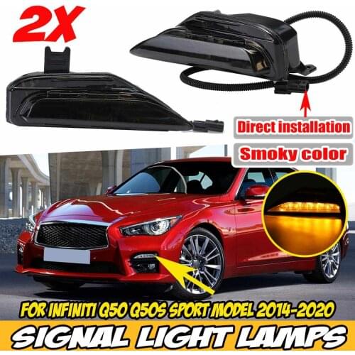 A Pair Car Front Bumper Fog Lamp Day Runnig Light DRL Signal Light Lamp For Infiniti Q50 Q50S Sport Model 2014-2020 261304GA0A