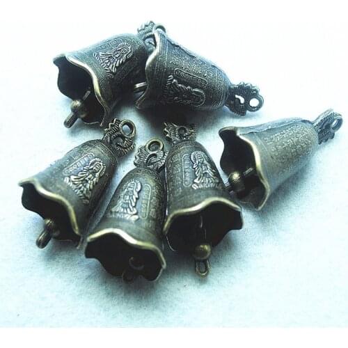10PCS New Bell Pendants With Chinese Buddha And Words Size 40x22MM For Religious Jewelry Making DIY Accessories Free Shipping