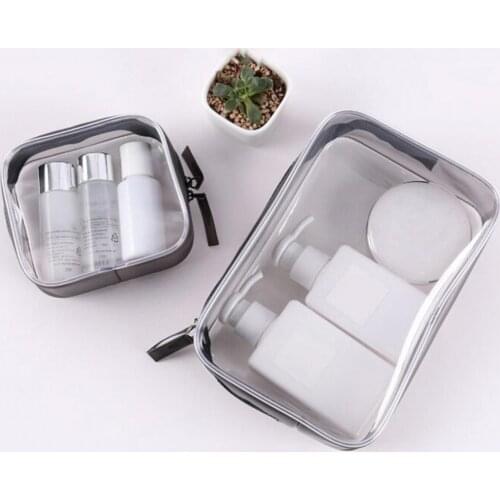 Transparent PVC Waterproof Travel Cosmetic Storage Makeup Wash Bag Zipper Pouch organizer for cosmetics