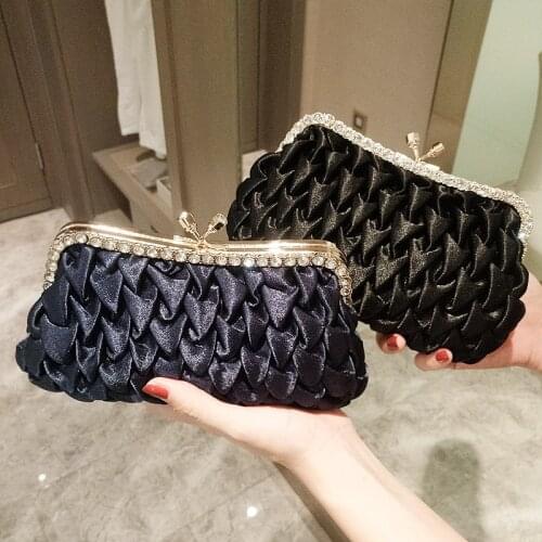 Luxury Womens Wedding Clutch Purse Bag Retro Party Handbag Rhinestone Beaded Small Chain Shoulder Bag ZD1822